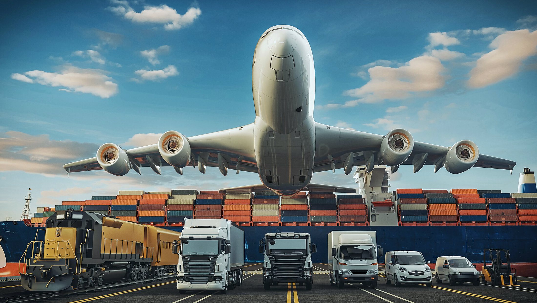 Global freight network — air, ocean and road cargo